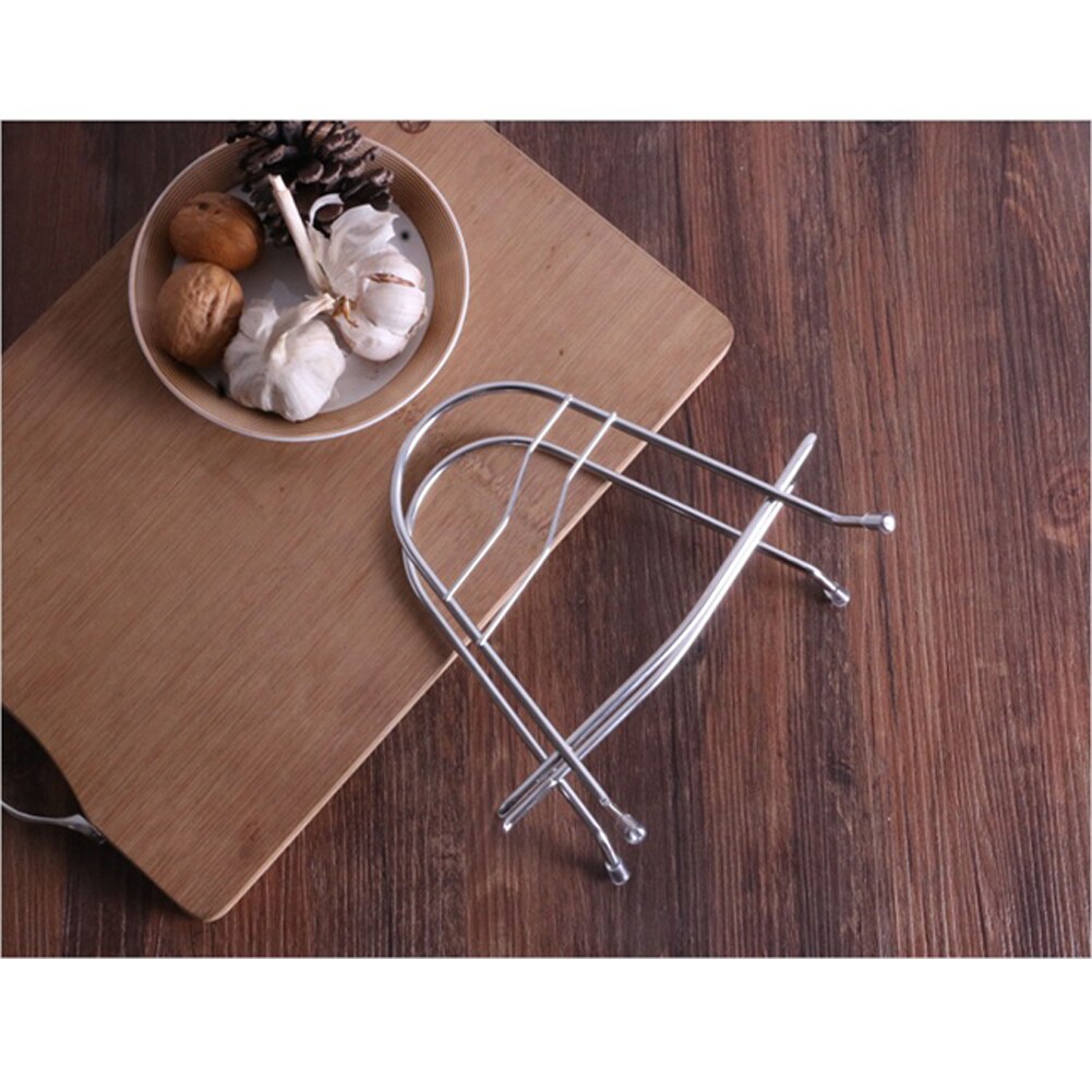 Storage Stand Chopping Board Rack Stable Drain Kitchen Stainless Steel Holder Shelf Drying Tools Durable Household Countertop