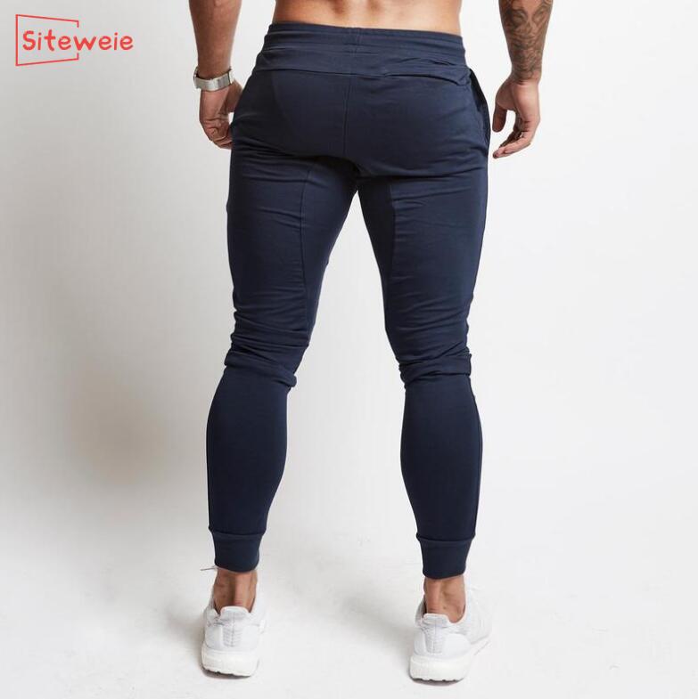 Siteweie bomuld jogger træningsbukser udendørs træningsbukser i bomuld sportstøj fitnessbukser mænd fitnesscentre skinny sweatpants  g244