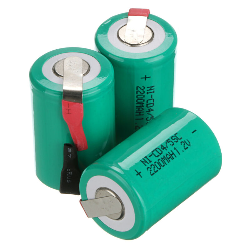 GTF 4PCS 2200mAh 4/5 SC Ni-CD Battery 1.2V Sub C batteries with tab for Power Tools