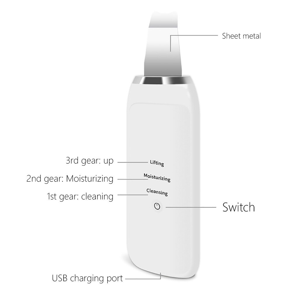 Ultra sonic Exfoliant Peau Scr-caoutchouc Nettoyeur de Pores Pour Le Visage Nettoyage Du Visage Cheveux Tondeuses Réduit Assombrissement L'acné Peau Morte