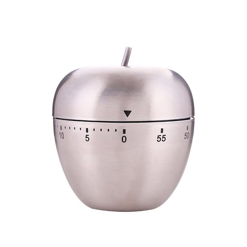 Stainless Steel Kitchen Timer Mechanical Egg Alarm Clock Reminder 60 Minutes Baking Cooking Tools Countdown Kitchen Accessories: apple
