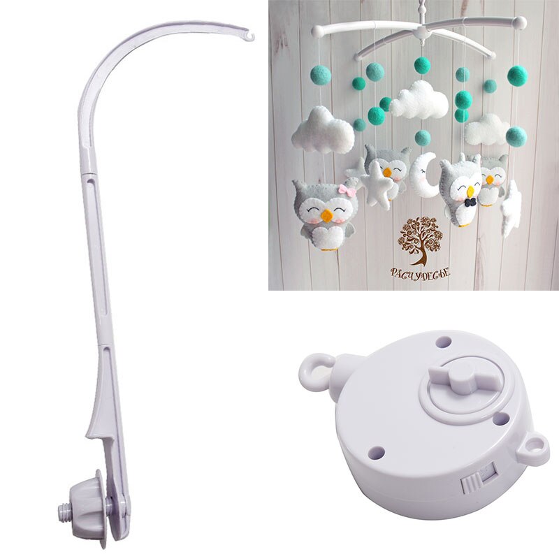 Mobiele Baby Wieg Houder Babybedje Mobiele Bed Bel Opknoping Speelgoed 360 Graden Draaien Beugel Wind-Up Music Box baby Rammelaar Speelgoed: Black