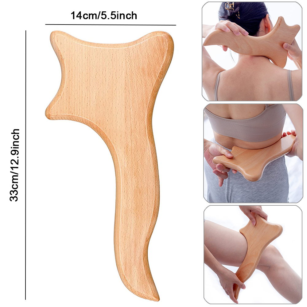 Wooden Gua Sha Massager Wood Scraper Therapy Massage Tools for Legs Arms Back Muscle Lymphatic Drainage Anti Cellulite Massage: Style A