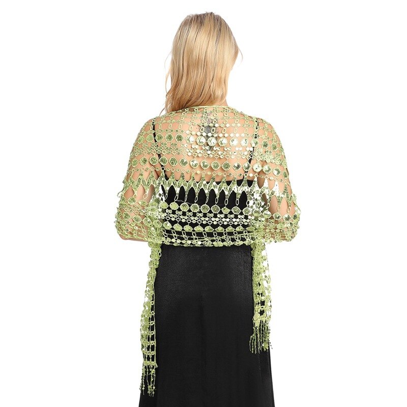 Aftonklänningar sjalar & omslag kvinnor paljetter glitter halsduk bröllop cape brudtärna brudklänning sjal foulard femme dam sjalar