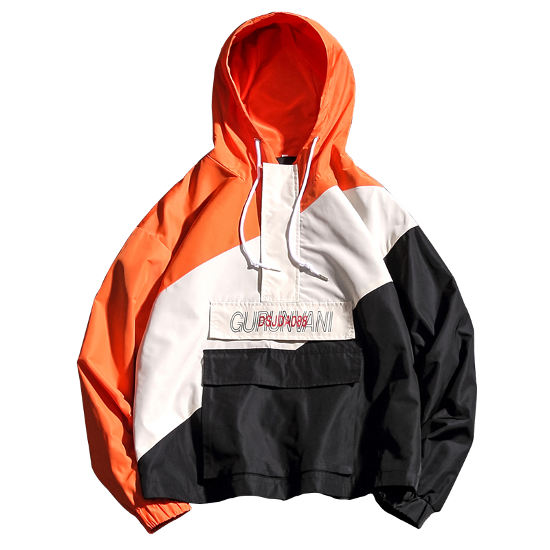 Sping jakker herre patchwork jakke hip hop plus size college student vindjakke herre hette jakke m -5xl