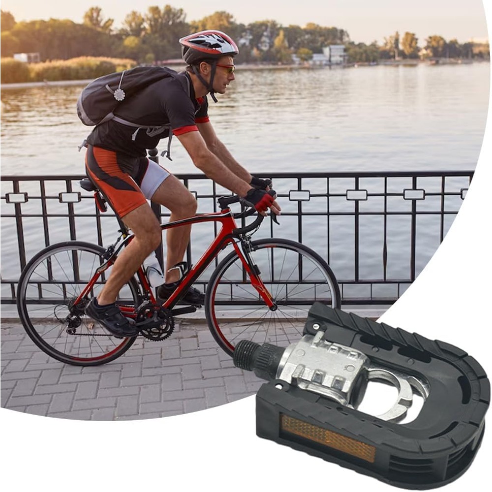 Vouwfietspedalen voor ebike met reflecterende strips Brede platte pedalen, aluminium stedelijke fietspedalen