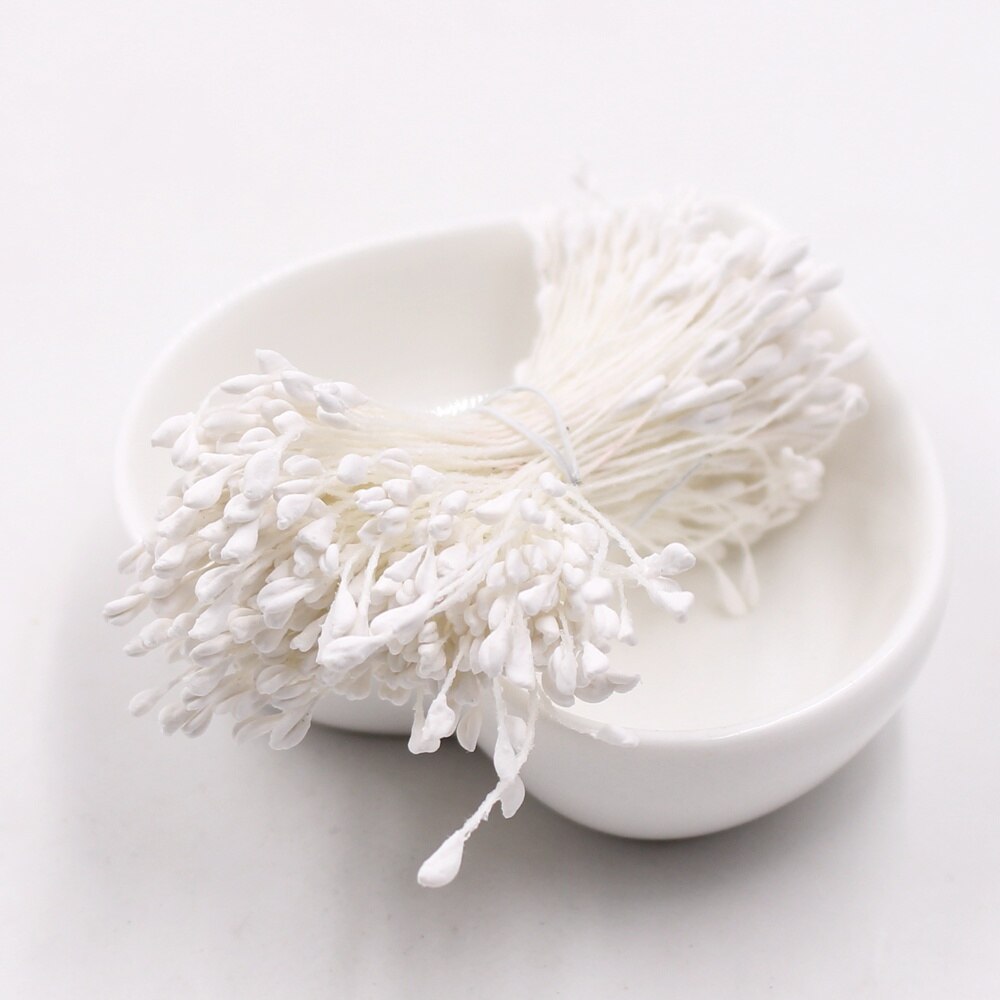 360Pcs/lot Mini Flower Stamen Artificial Flowers Pistil Wedding Party Decoration DIY Scrapbook Handmade Craft Flower Accessories: White