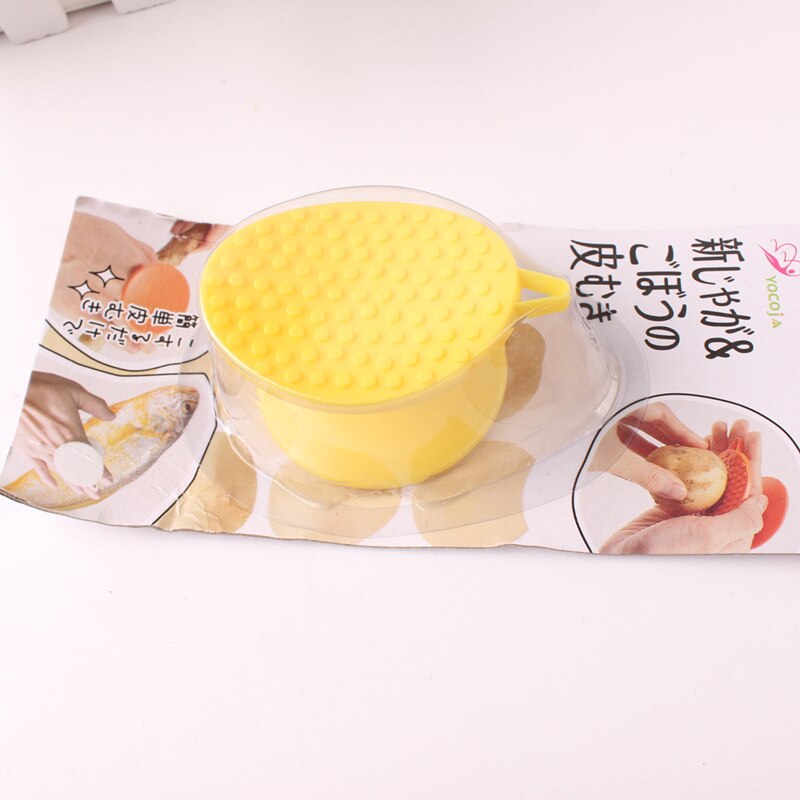 Potato Vegetable scrubber Washing Brush Multi-function veggie scrub Tools Easy Cleaning Tool Kitchen Home Gadgets 7.2 * 3.5cm: yellow