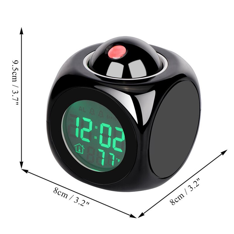 Alarm Clock LED Wall Ceiling Projection LCD Digital Voices Talking Temperature Meter Smart Clock FP8