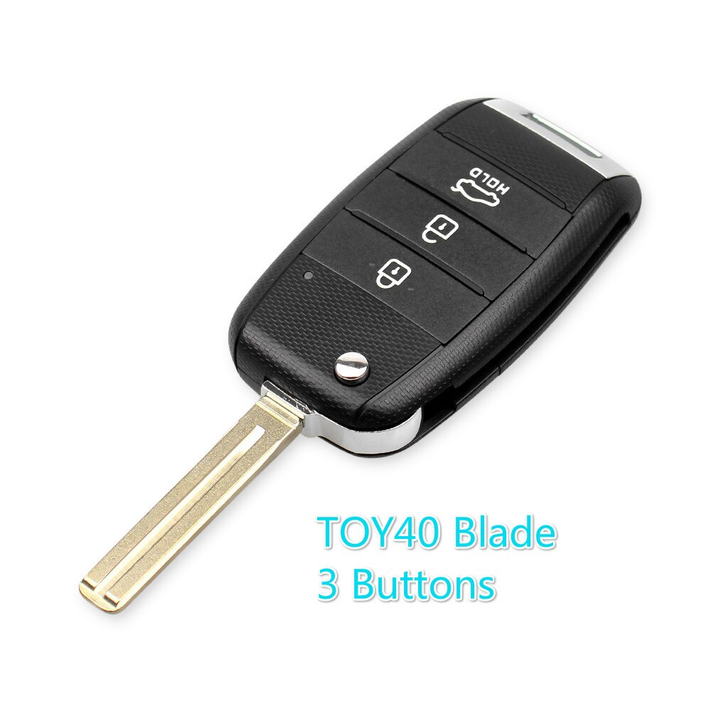 Dandkey-carcasa de repuesto para llave de coche, funda de entrada remota, Fob, 3/4 botones, para KIA K2 K5 Sorento Soul Carens Sportage: 3 Buttons TOY40