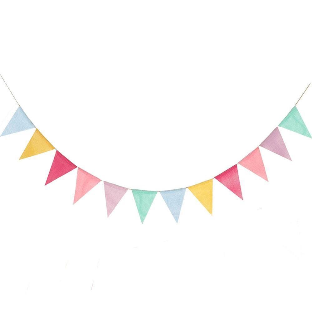 12 flaggor färgglada vimplar bröllop grattis på födelsedagen återanvändbar bunting party år tillbehör dekoration  g7 k 3: Default Title