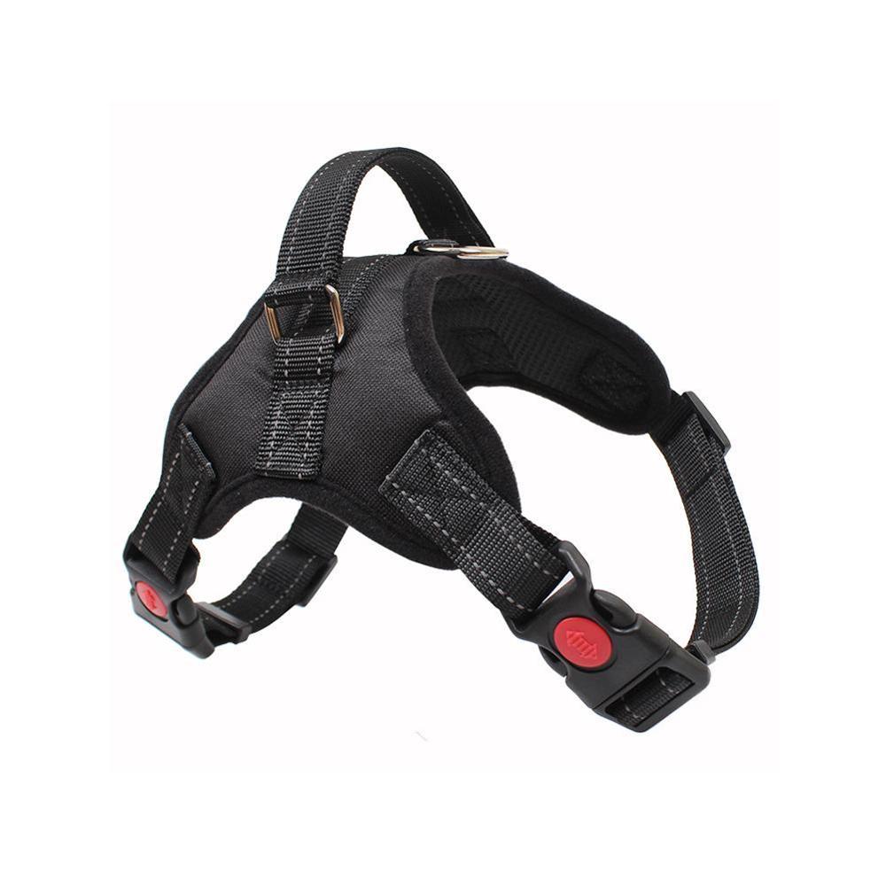 Adjustable Nylon Pet Vest No Pull Dog Harness Vest For Big Dog, Supplies Dog Accessories Pet Large Leash S XL to Collar W2H3: Black / S