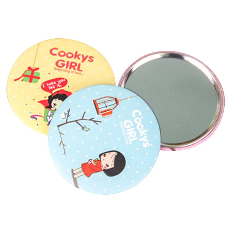 Double-Sided Oval Shaped Makeup Mirrors Stainless Steel Cosmetic Mirrors Foldable Mini Makeup Mirrors
