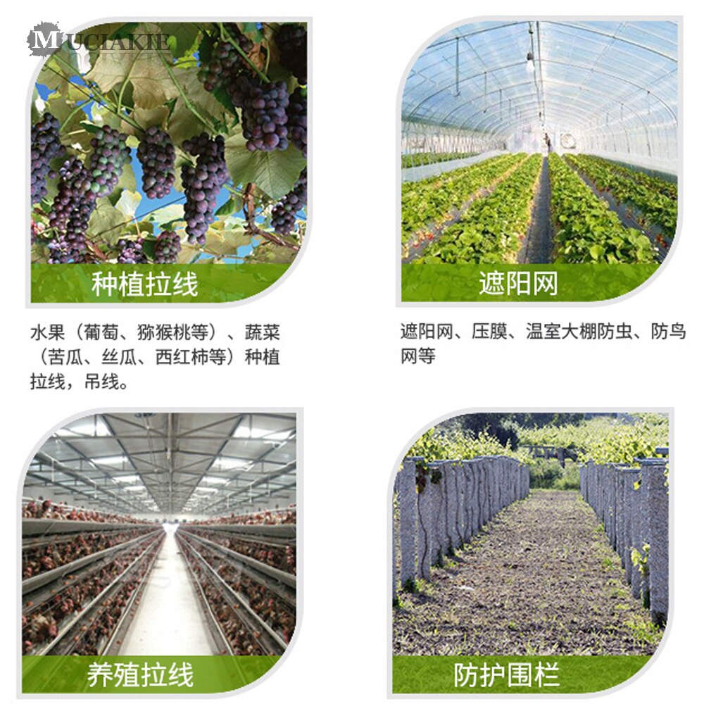50M Plastic Steel Wire Film Band Film Tension Rope Fasten Band for Vegetables Greenhouse Agricultural Climbing Vine Holder