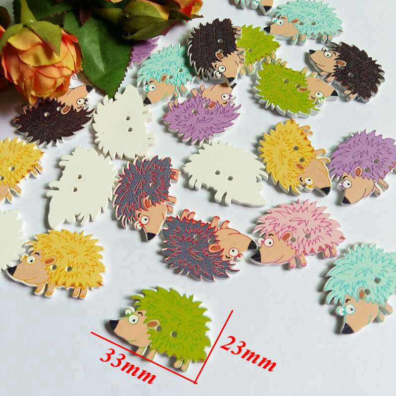 Botones de erizo para decoración del hogar, suministros de manualidades de álbum de recortes, multicolor, mezcla de colores, 50 Uds.