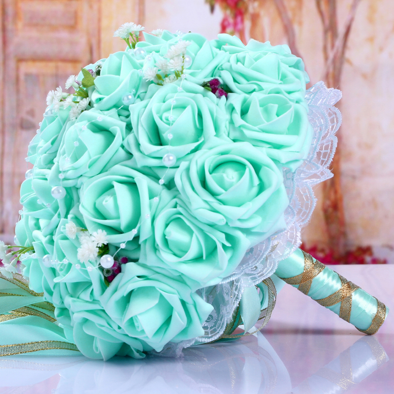 Konstgjord kvinna bröllopsbuketter för brudar rosblommor de mariage brudbukett bröllopshållare bukett pioner tillbehör