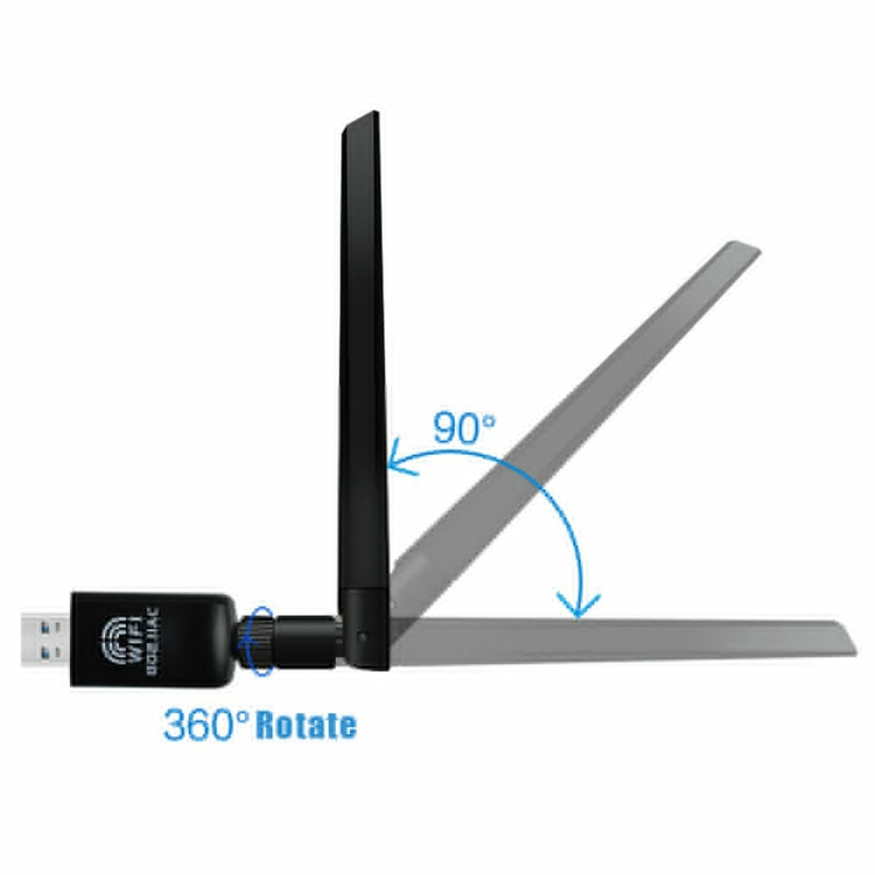 1200Mbps USB Wifi Wireless Adapter PC Netwerk LAN Card Dual Band 2.4G/5GHz met Antenne 802.11AC