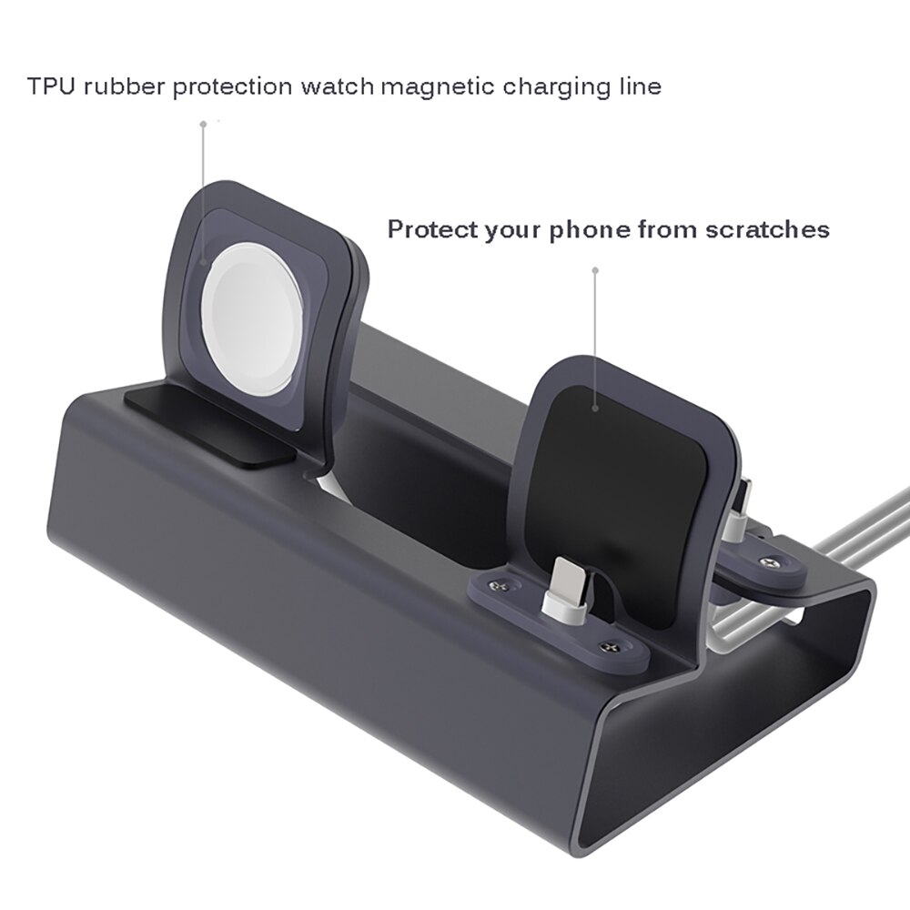 Aluminium 3 en 1 Station de charge pour iPhone 12 Pro Mini 11 XR Xs Max 8 7 pour Airpods support de chargeur pour iWatch Station de support