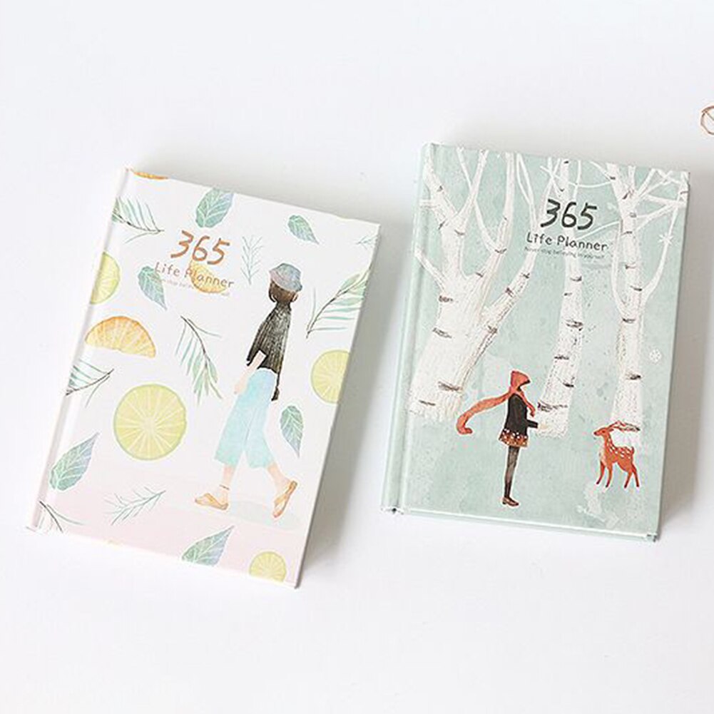 114 Sheets Agenda Planner Notebook Deer/Fish/Leaf Notebook DIY Weekly Monthly Daily Diary Stationery Notebook Planners