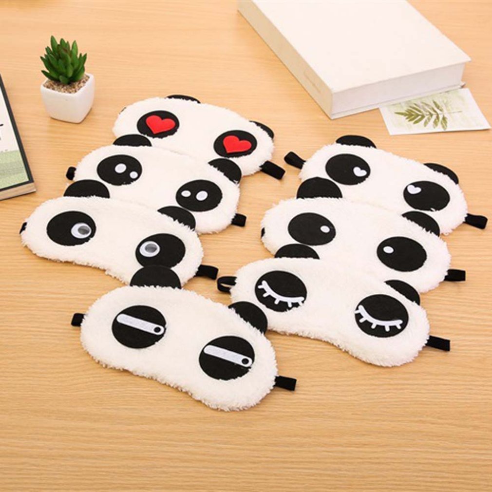 1PCS Nap Eye Shade Cartoon Blindfold Sleep Eyes Cover Travel Rest Patch Blinder Cute Panda Sleeping Eye Mask