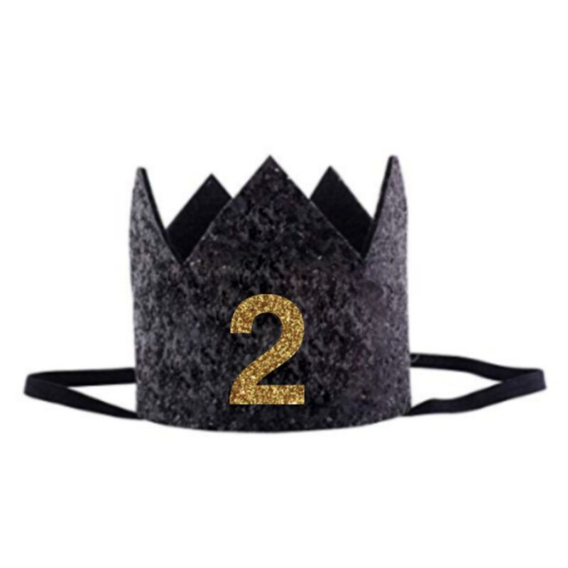 1 Pc freundlicher Neue Jahr Geburtstag Hütte Baby Geburtstag Kappe Mädchen Jungen Prinzessin Krone Erwachsene Stirnband Hairwear: 2