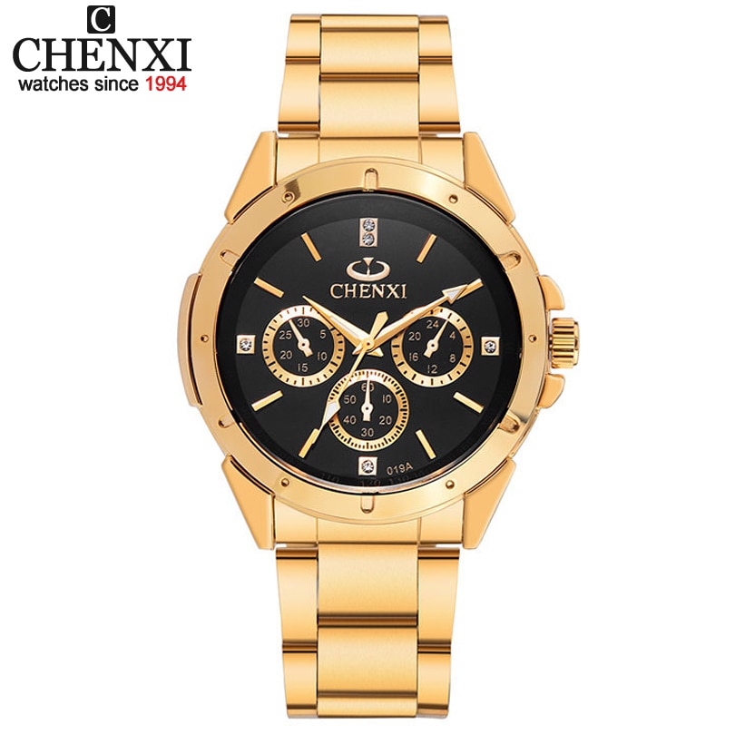Chenxi Luxe Goud Heren Horloges Luxe Quartz Rvs Heren Horloges Luxe Mannen Horloges Relogio Masculino Horloge Mannen