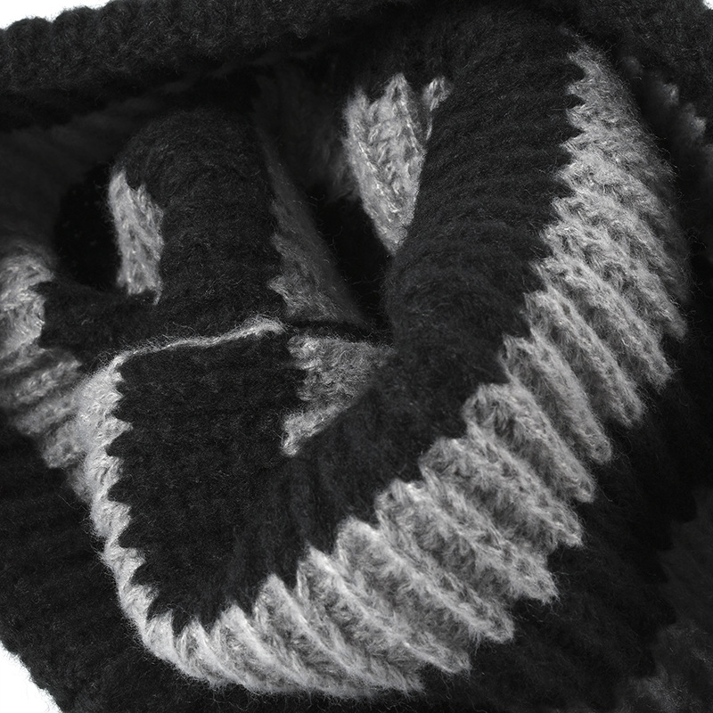 Girl Knitted Beanie Hat Woman Skullies Beanies Winter Warm Hats Bonnet Striped Wool Caps Soft Baggy Beanies gorro