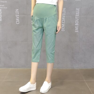Sommarbyxor gravidbyxor gravida kläder kort capris graviditetsartiklar damkläder overall storlek m-xxl vetement femmel: Grön / M