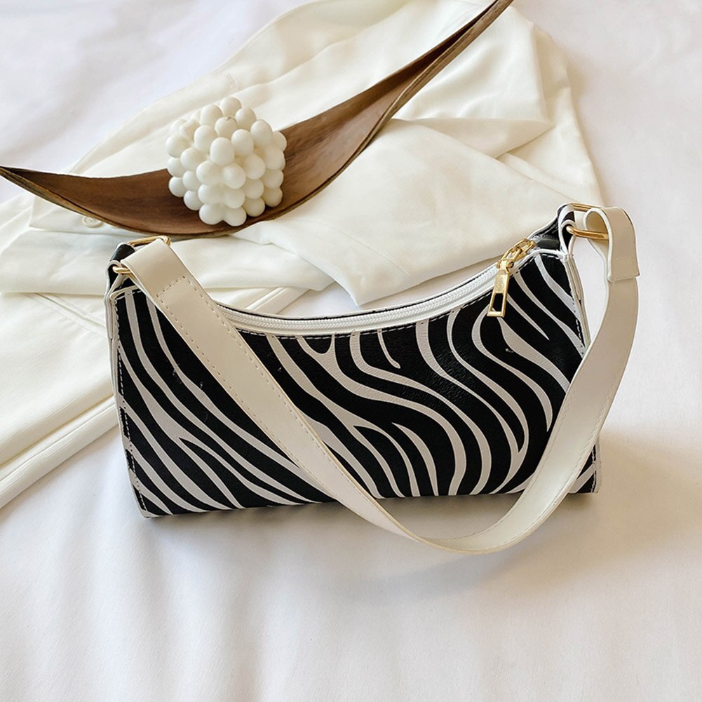 Ebene Zebra Kuh aufbringen Tote Taschen Frauen Kupplung Handtaschen lässig PU Leder Weibliche Unterarm Schulter Bote Tasche: 01