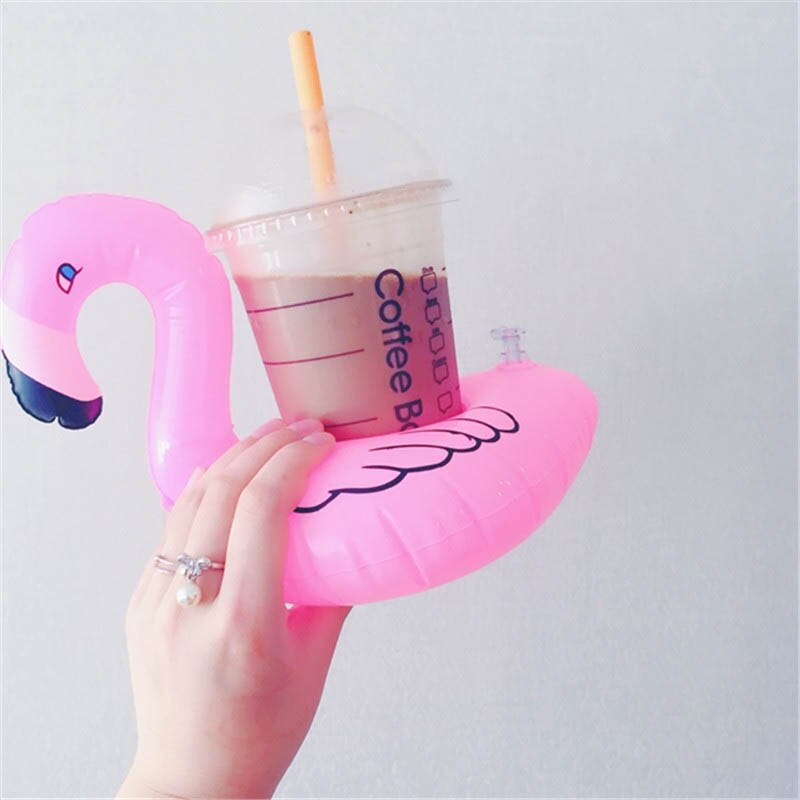 Summer Toy Inflatable Drink Cup Holders Flamingo/Donut Beach Party Supply Swimming Pool Toys Party Kids Swim Beverage Cup Holder