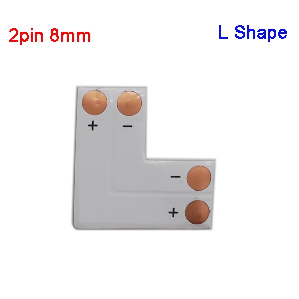 10 stk 2 pin 3 pin 4 pin 5 pin 6 pin l form led stik til tilslutning af hjørne retvinklet rgb rgbw rgbww 2811 2812 5050 led strip: L   2 ben 8mm
