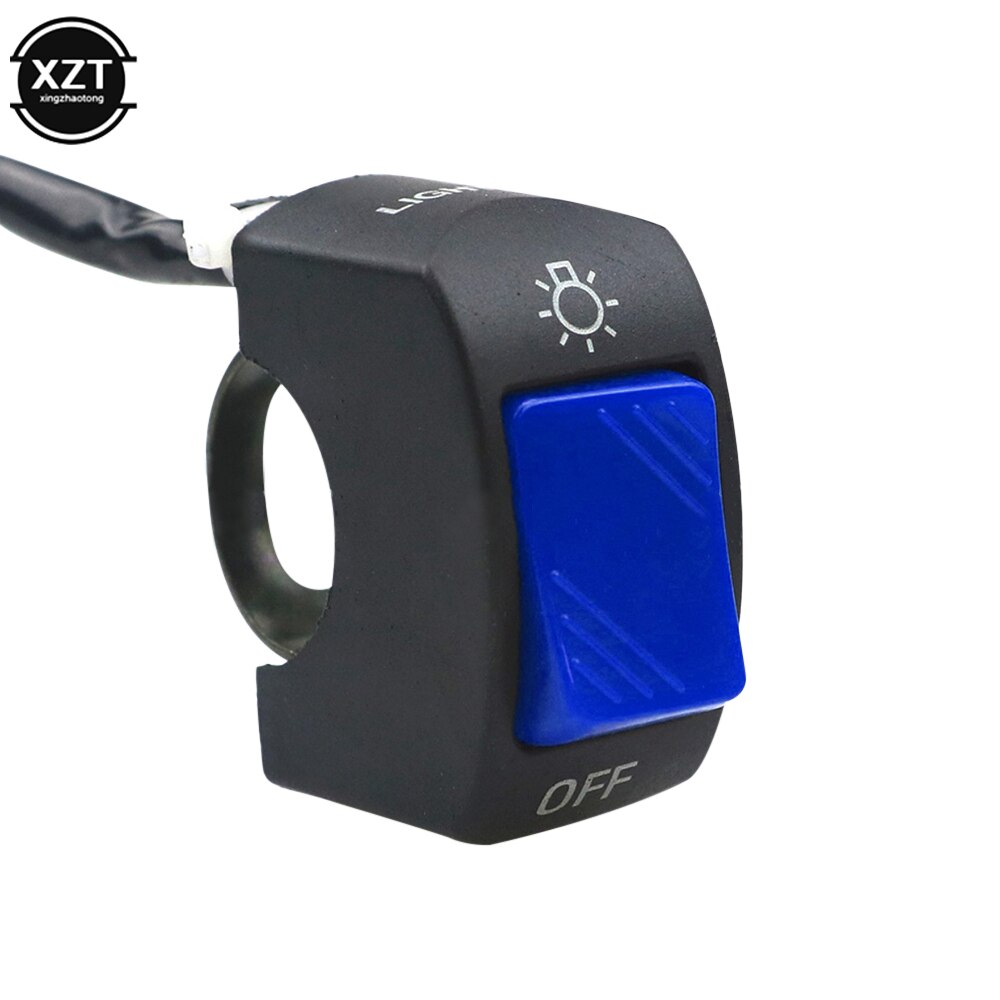 12V Knop Connector Stuur Aan/Uit Schakelaar Motorfiets Drukknop Voor Atv Elektronische Fiets Scooter Motor: blue