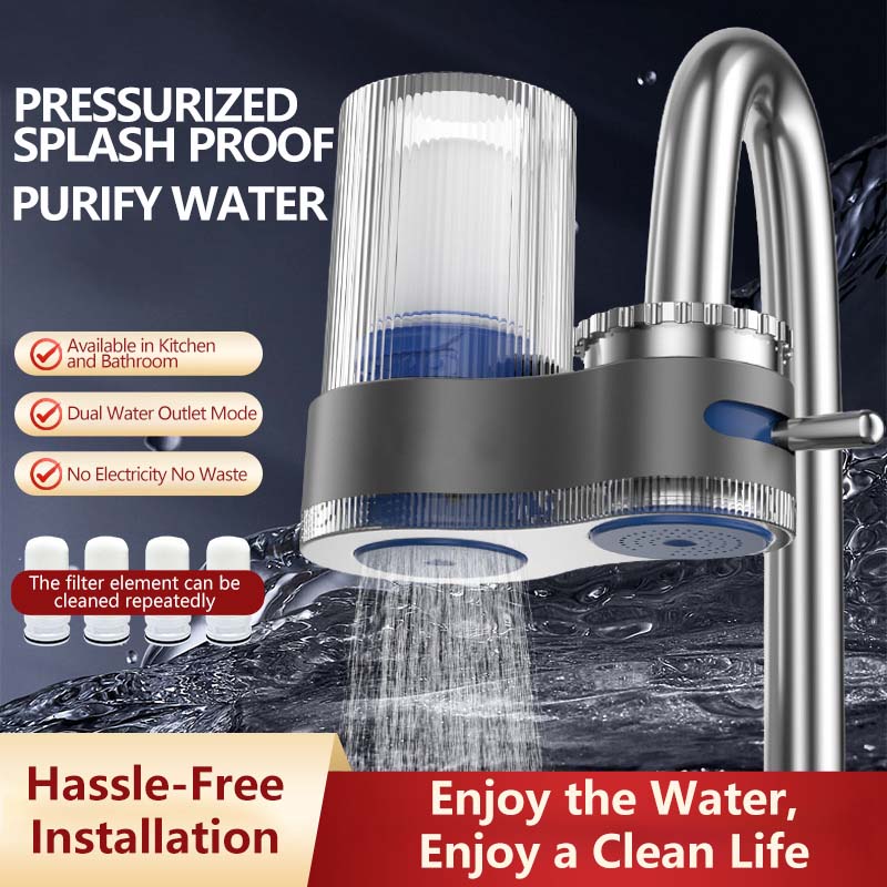 Faucet Water Purifier with Adapter Faucet Tap Water Purifier Physical Filtering for Home Kitchen Removable Washable Filter