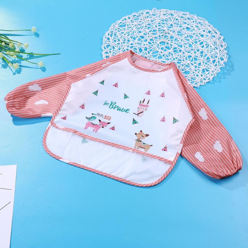 Cartoon Baby Bibs Apron Adjustable Burp Cloths Feeding with Long Sleeves Baby Accessories Stuff toddler kids