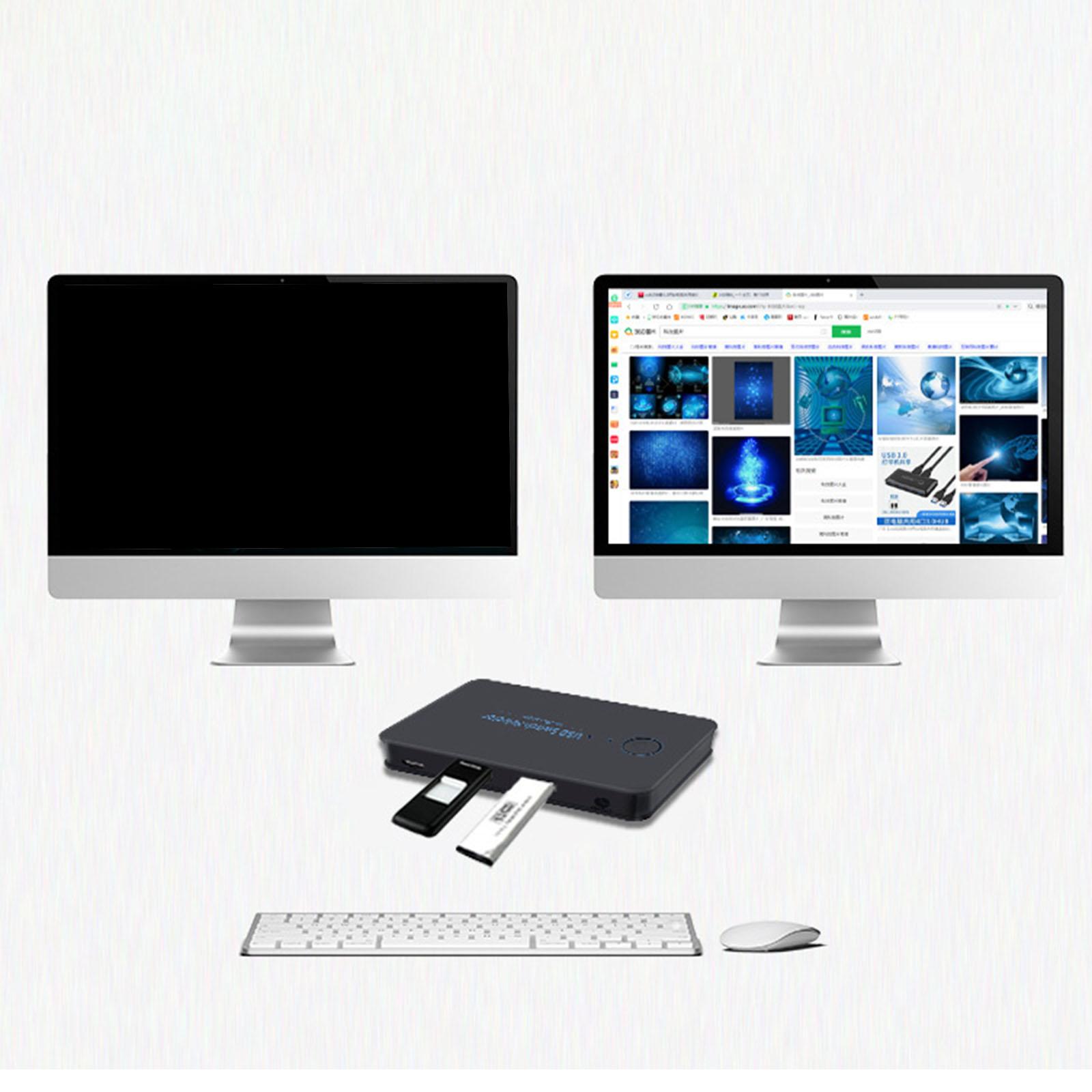USB 2.0 Peripheral Sharing Switch Hub Adapter 2 Computers 6-Port Stable Connection ,Button and LED Easy to Install