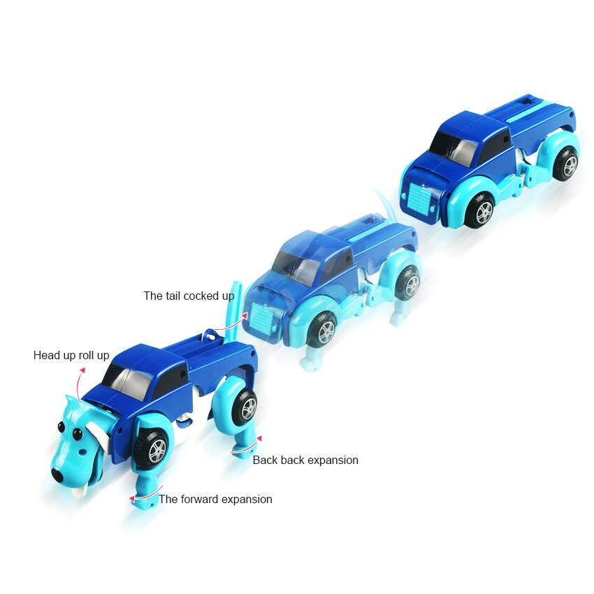 4 farver 14cm sej automatisk transformer hund til bil køretøj urværk afvikling legetøj til børn børn dreng pige legetøj