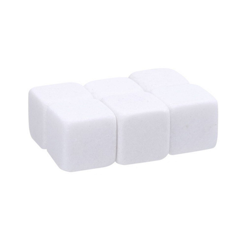 6 stks/set Natuurlijke Whiskey Stones Sipping Ice Mold Whisky Stenen Whisky Rocks Cooler Party Huwelijkscadeau Kerst Bar Ijsblokjes: White