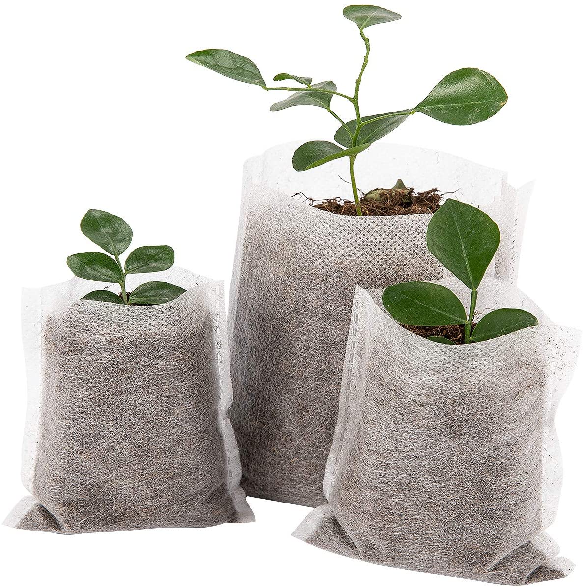 100PCS Nursery Plant Grow Bags Biodegradable Nonwoven Fabric Growing Planter Planting Pots Garden Eco-Friendly Ventilate Bag