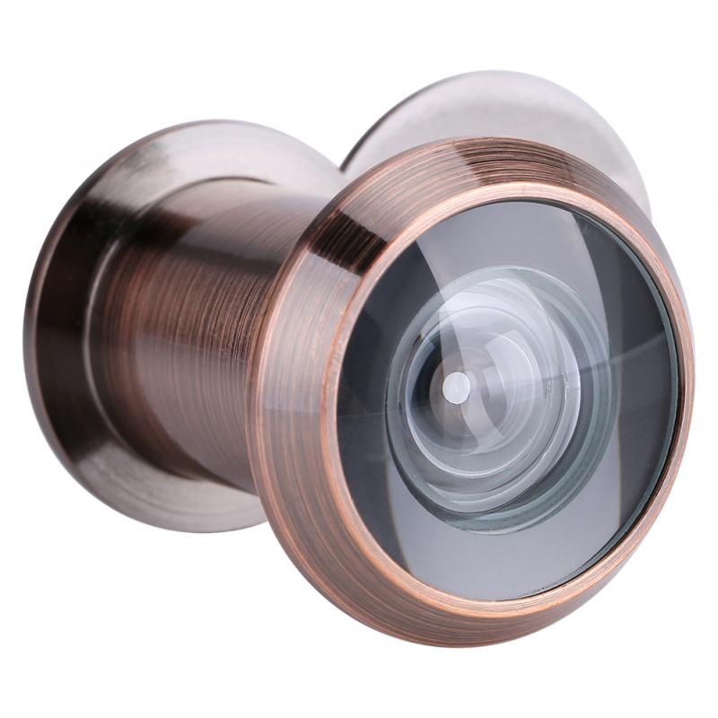 200 Degree Wide Viewing Angle Peephole Security Door Viewers 14mm Hole Hidden Peephole Adjustable Glass Lens Hardware Tools: Red Bronze