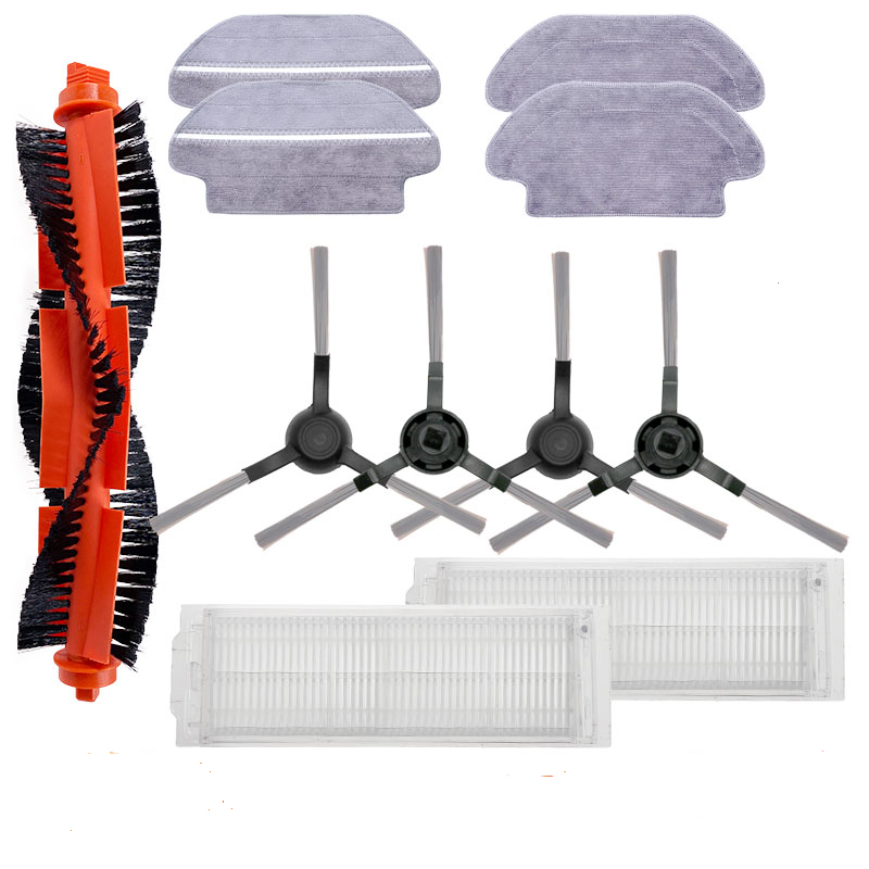 Pièces de rechange pour aspirateur Robot Xiaomi Mi Mop 2S / Mop P / Mop Pro / XMSTJQR2S / STYTJ02YM, brosse latérale principale, filtre Hepa: Marron