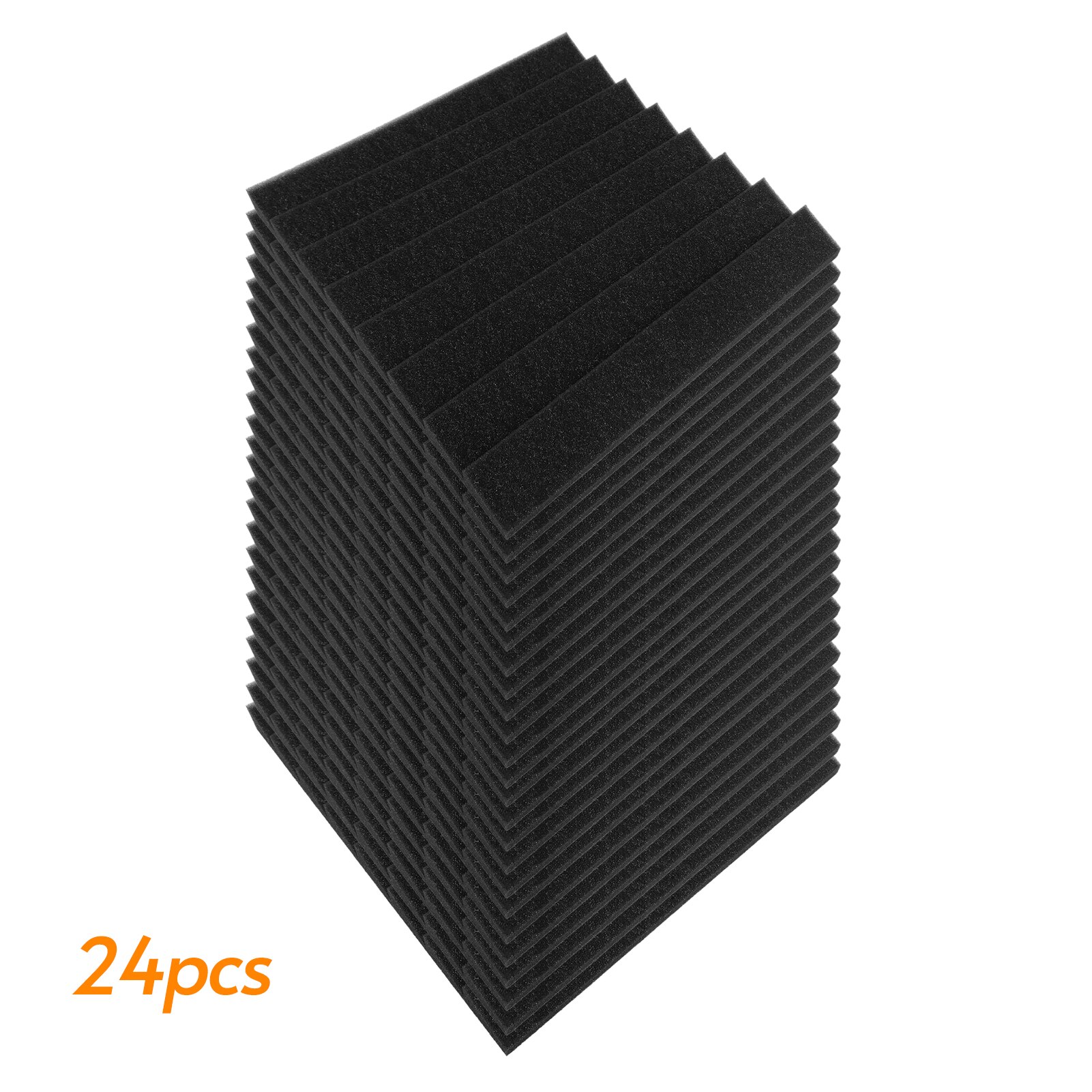 24/12pcs 12*12*1in Studio Acoustic Foams Panels Sound Insulation Soundproof Sound Absorbing Foam Wall Deadening Flame-retardant: Black 24pcs
