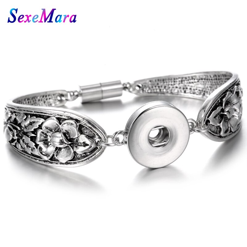 Metalen Drukknoop Armband Bohemian Magneet Snap Armband Horloges Vrouwen 18mm Snap Knoppen Verwisselbare Charm Sieraden: 7