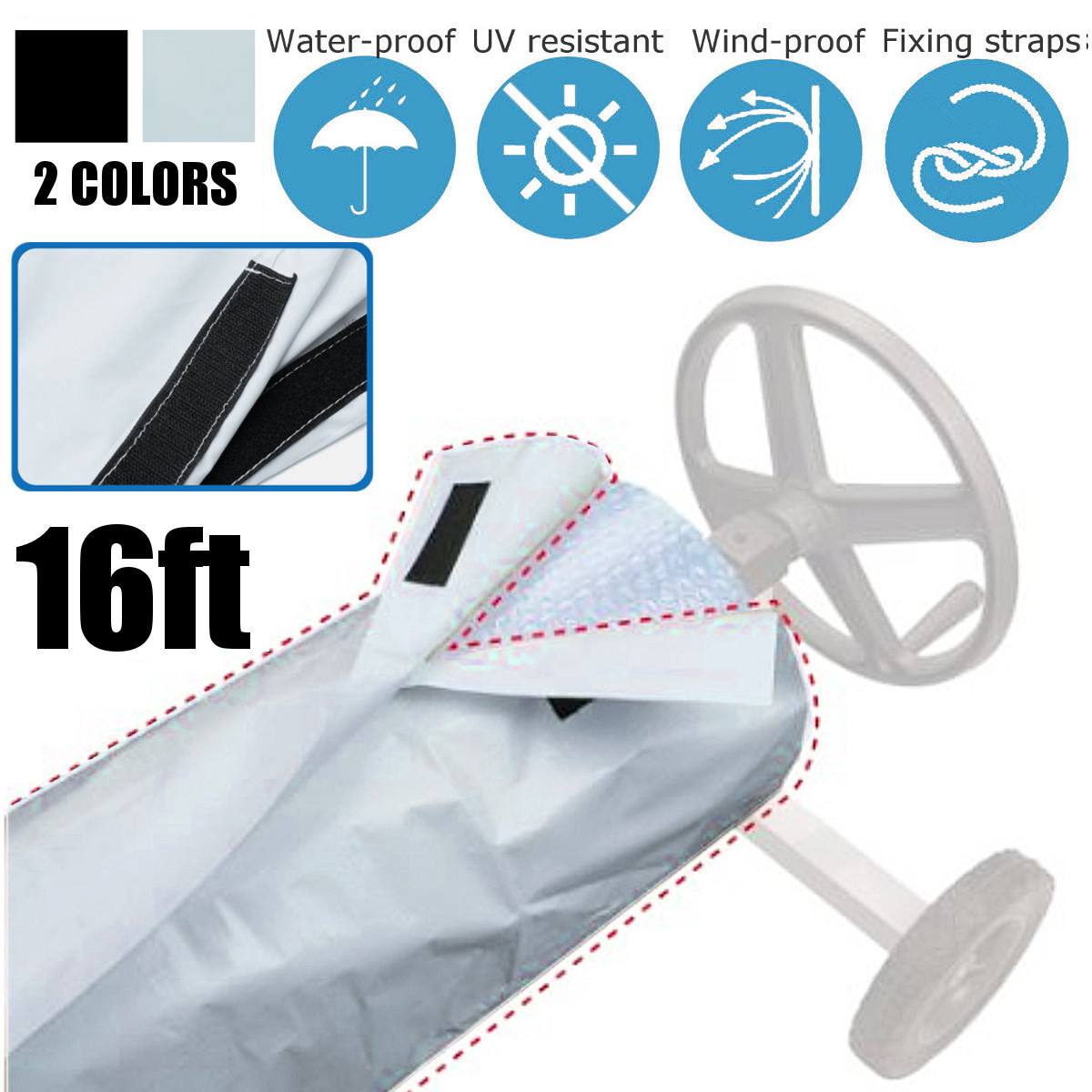 4.9m Swimming Pool Cover Outdoor Dustproof Waterproof UV Protective Pool Solar Roller Reel Cover Solar Blanket Swimming Tool