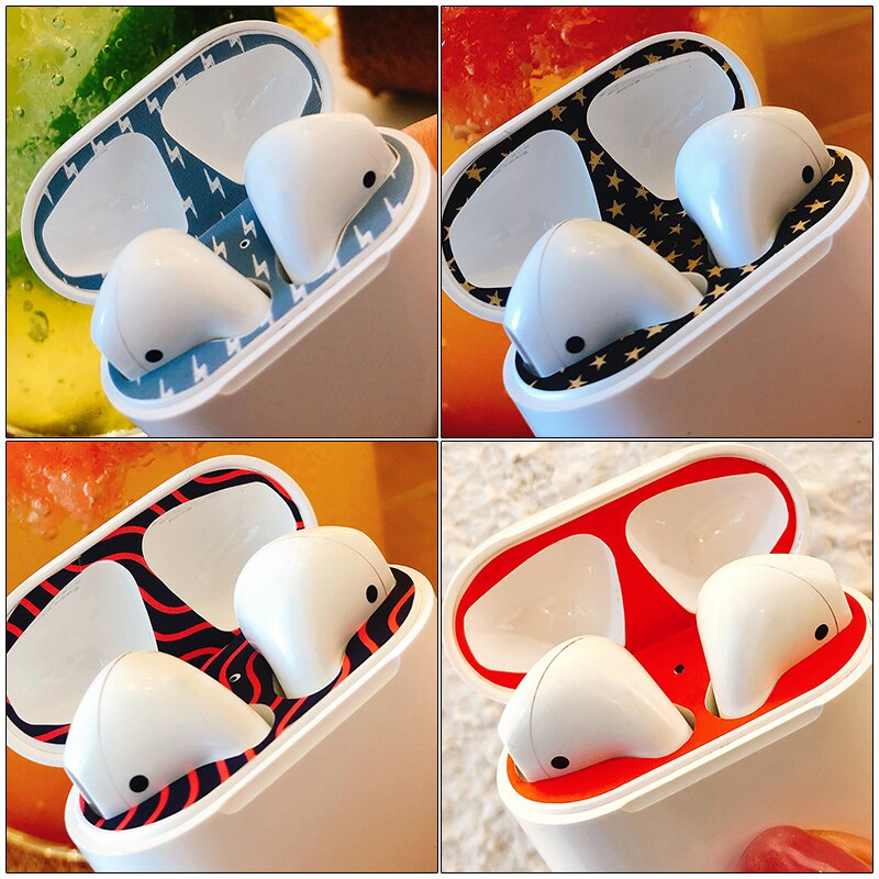 For Airpods Dust-proof Sticker Pure Color/Pattern Dust Guard Protective Film