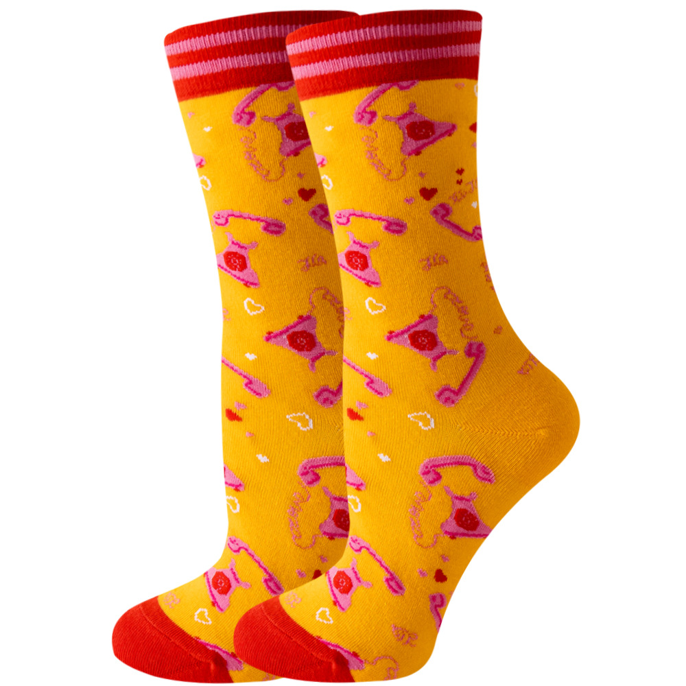 Calcetines bonitos con dibujos de animales y flores para hombre y mujer, calcetines divertidos Kawaii a la , calcetines informales felices Harajuku para otoño e invierno
