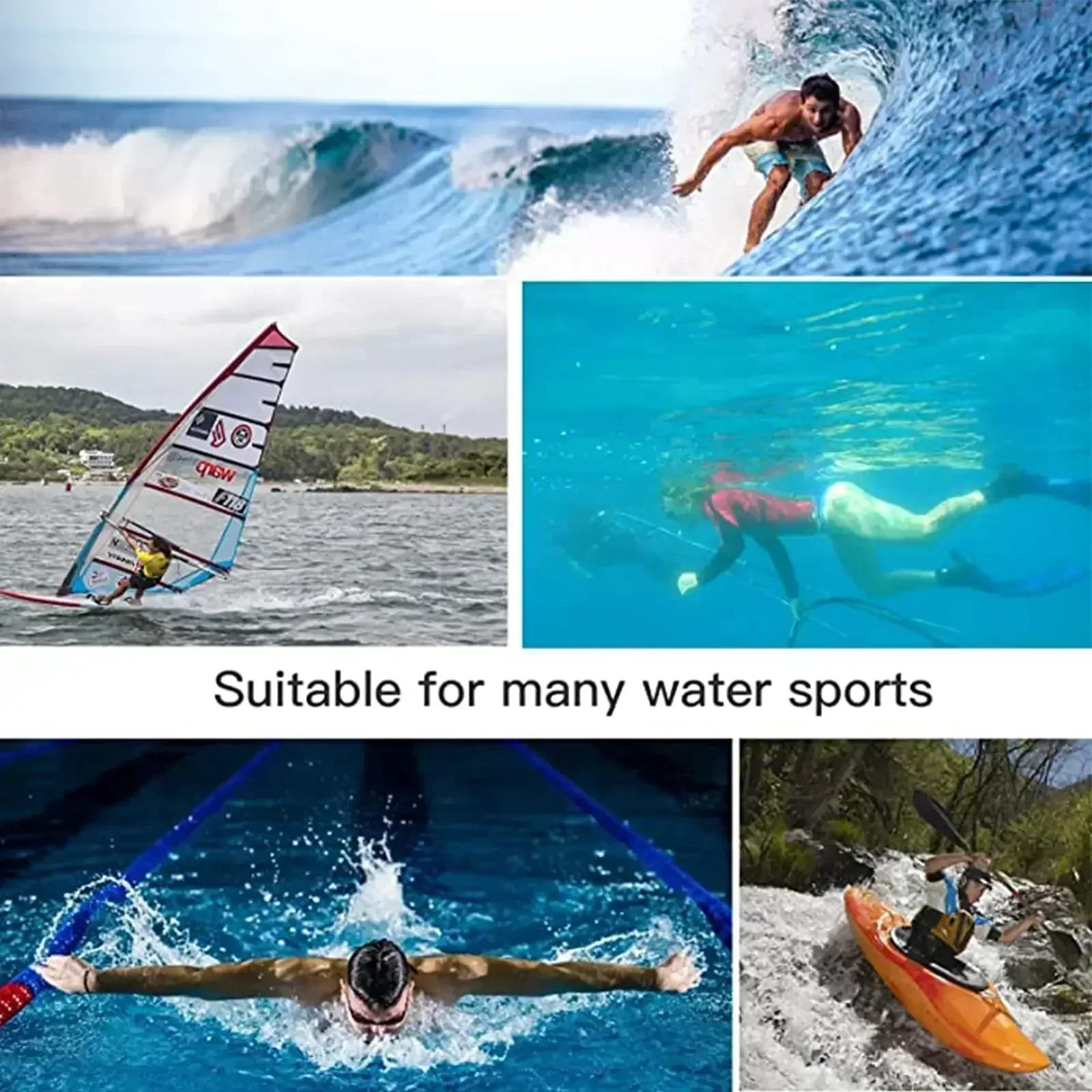 Aqua U Surfer/Swimmer Oordopjes Blokkeert water Laten we geluid in Universal-fit Lanyard Zwemmen Surfen Duiken Wateractiviteiten