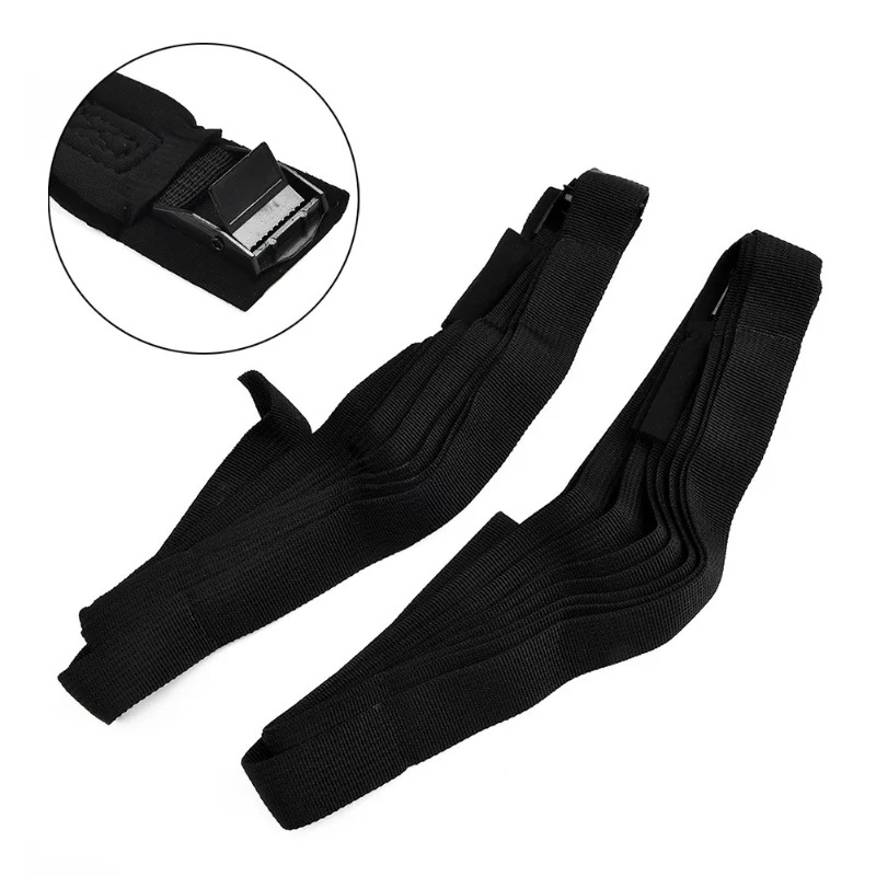 2 pz Nuovo 2/3/4/5 m * 2.5 cm Nero Tie Imbottiture Cinghia Forte Cintura A Cricchetto Borsa per Bagagli Cargo Ancoraggio Con Fibbia In Metallo Dropshipping