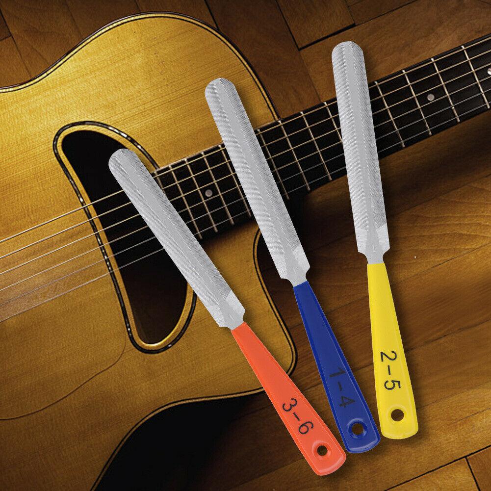 3pcs Double Sided Guitar Nut Slotting Saddle Files Luthier Tool Guitar Steel Fret Nut File Guitarra Bass Mandolin Repair Tools