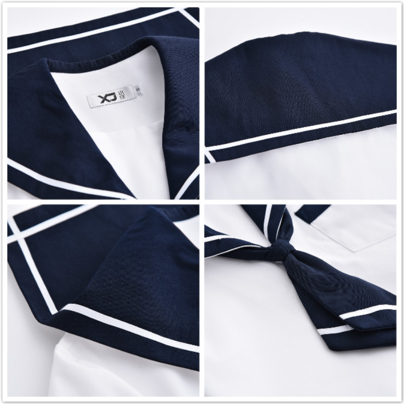 Giapponese JK Uniformi Scolastiche Per Le Donne navy blu rosso top Marinaio stile Navy Vestito di Pannello Esterno Studente di Classe Delle Ragazze Set Femminile cosplay