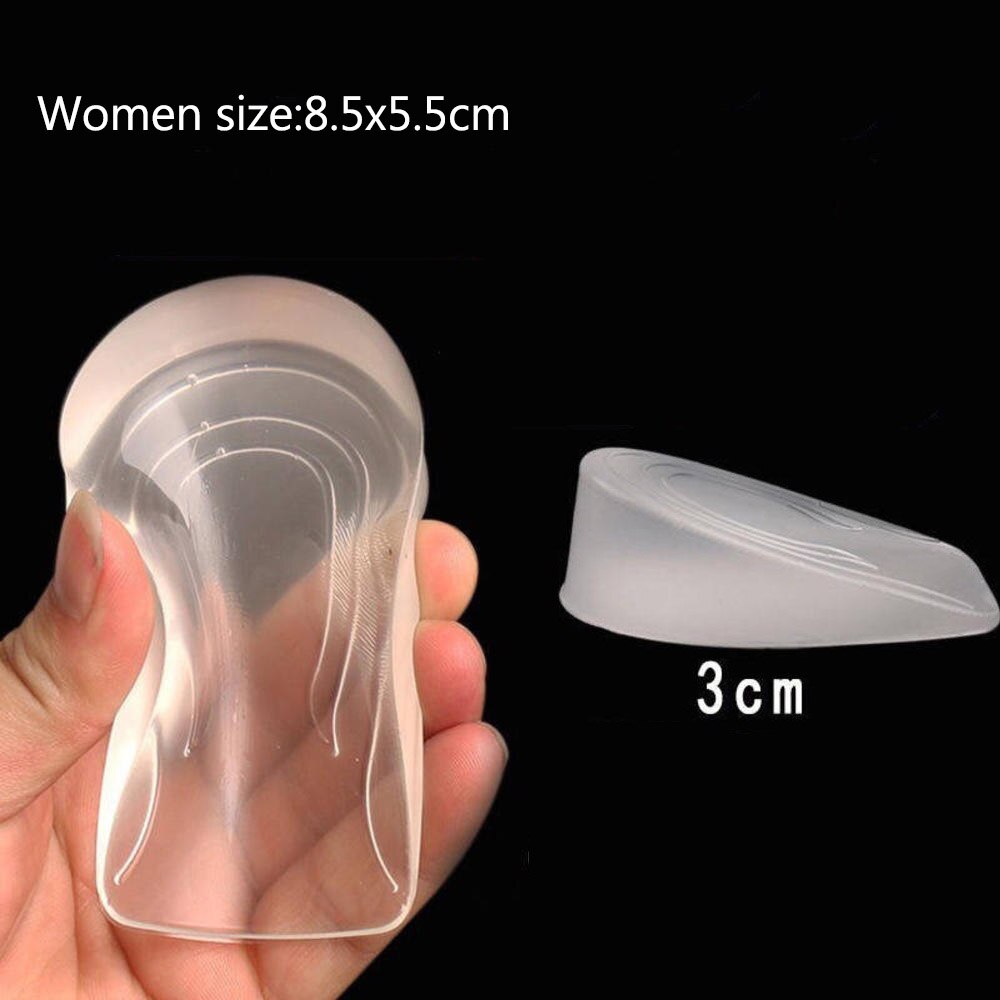 1 Pair Silicone Heel Cup Pad Support Spur Insole Foot Orthotic Plantar Cushion Foot Care Tools Walking Anti-fatigue: Women-3cm